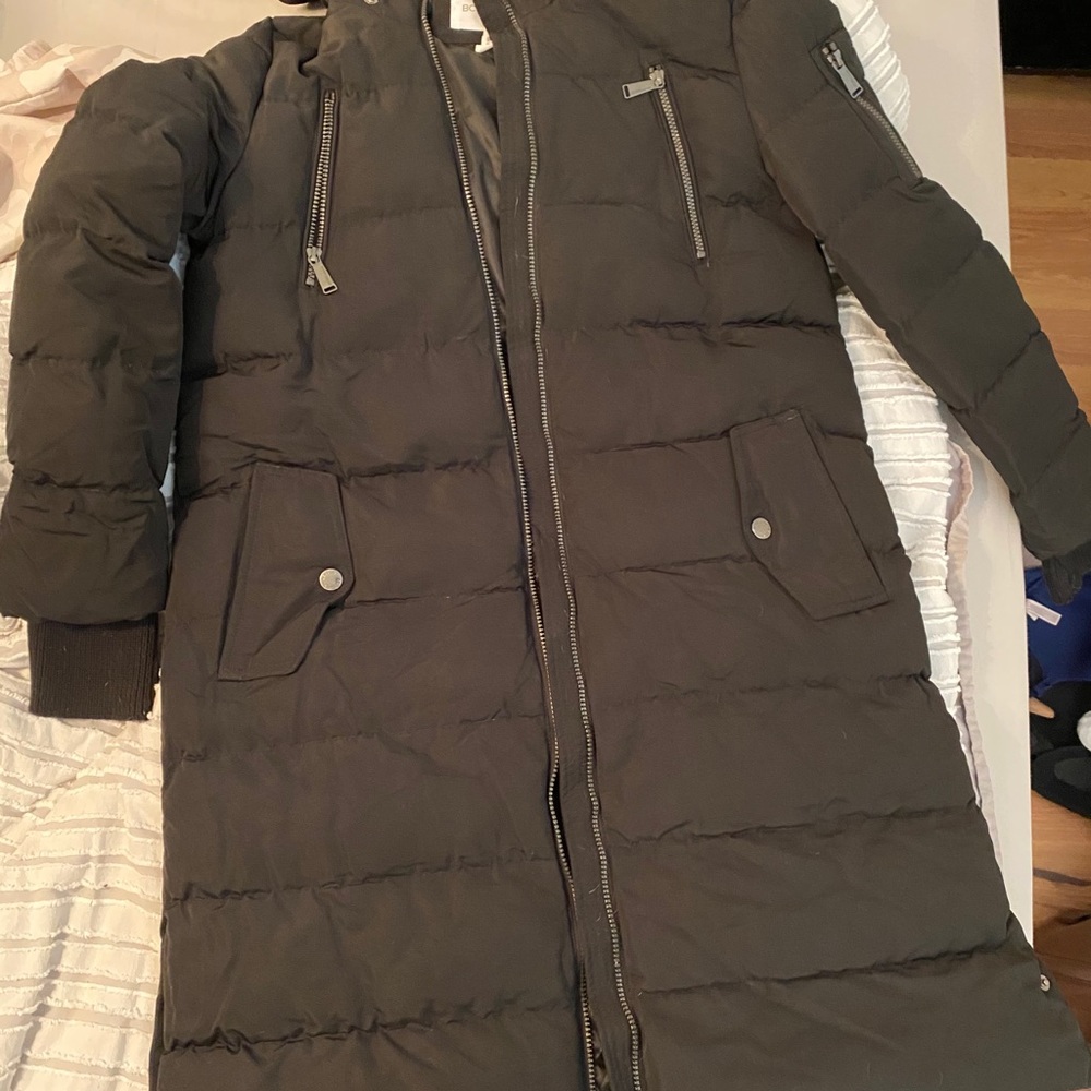 BCBG Duffle Coat with Faux Fur Hood
